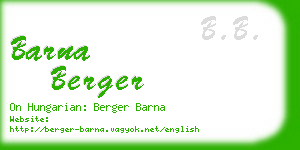 barna berger business card